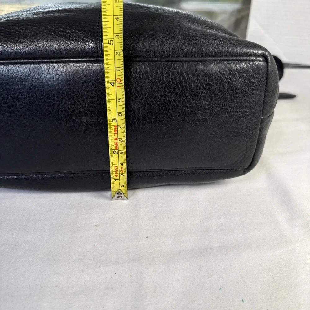 Stone Mountain Leather Crossbody Bag Black Gold Hardware Shoulder Purse